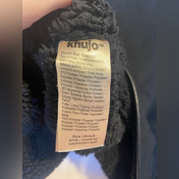 Khujo Black Sherpa Lined Open Front Jacket Size S - Picture 8 of 9